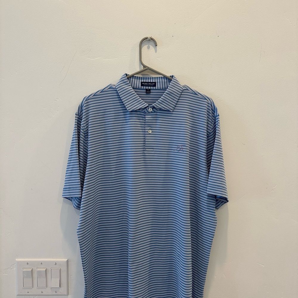 Peter Millar Navy and Light Blue Polo